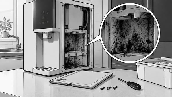 나사 3개 풀었더니 '시커먼 곰팡이'…얼음정수기 위생 구멍